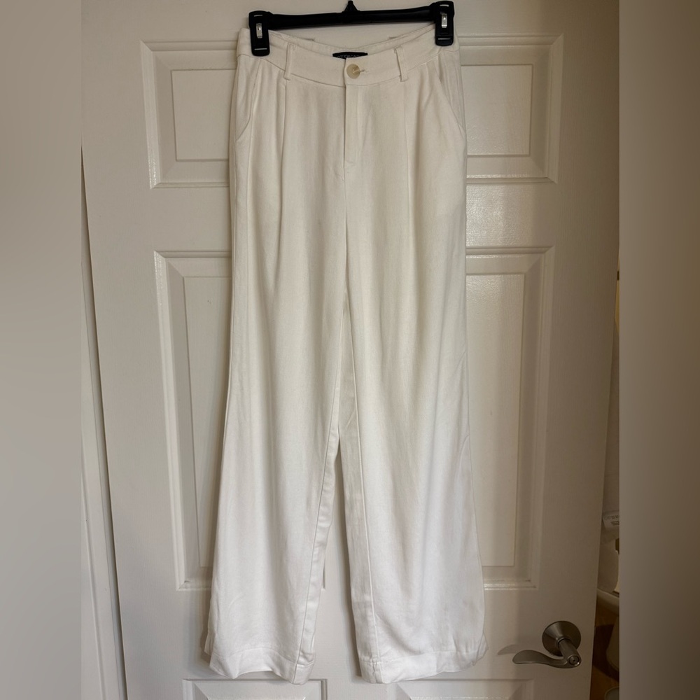 cotton candy la white linen trouser